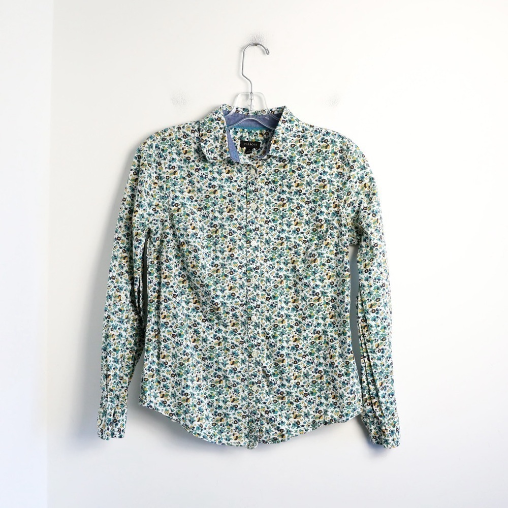 Talbots women's shirt ditsy floral print Liberty mushrooms fairycore 4 Small